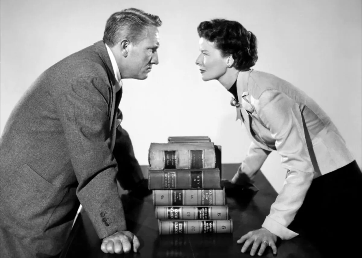 A promotional photograph for the 1949 film “Adam’s Rib” starring Spencer Tracy and Katharine Hepburn. (MovieStillsDB)