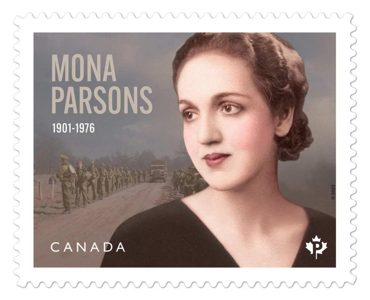 A stamp honouring Mona Parsons is shown in a Canada Post handout photo. (The Canadian Press/HO-Canada Post)