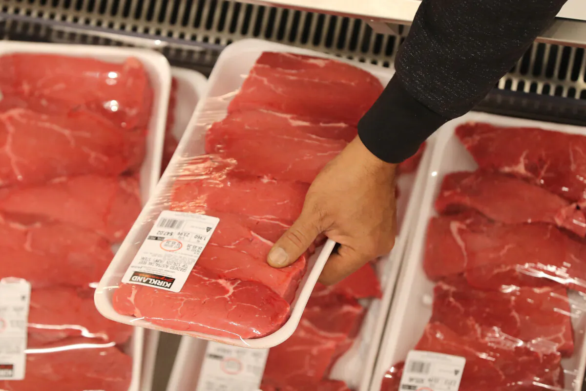 Shoppers look at the meat produce at Costco Perth in Perth, Australia, on March 19, 2020. (Paul Kane/Getty Images)