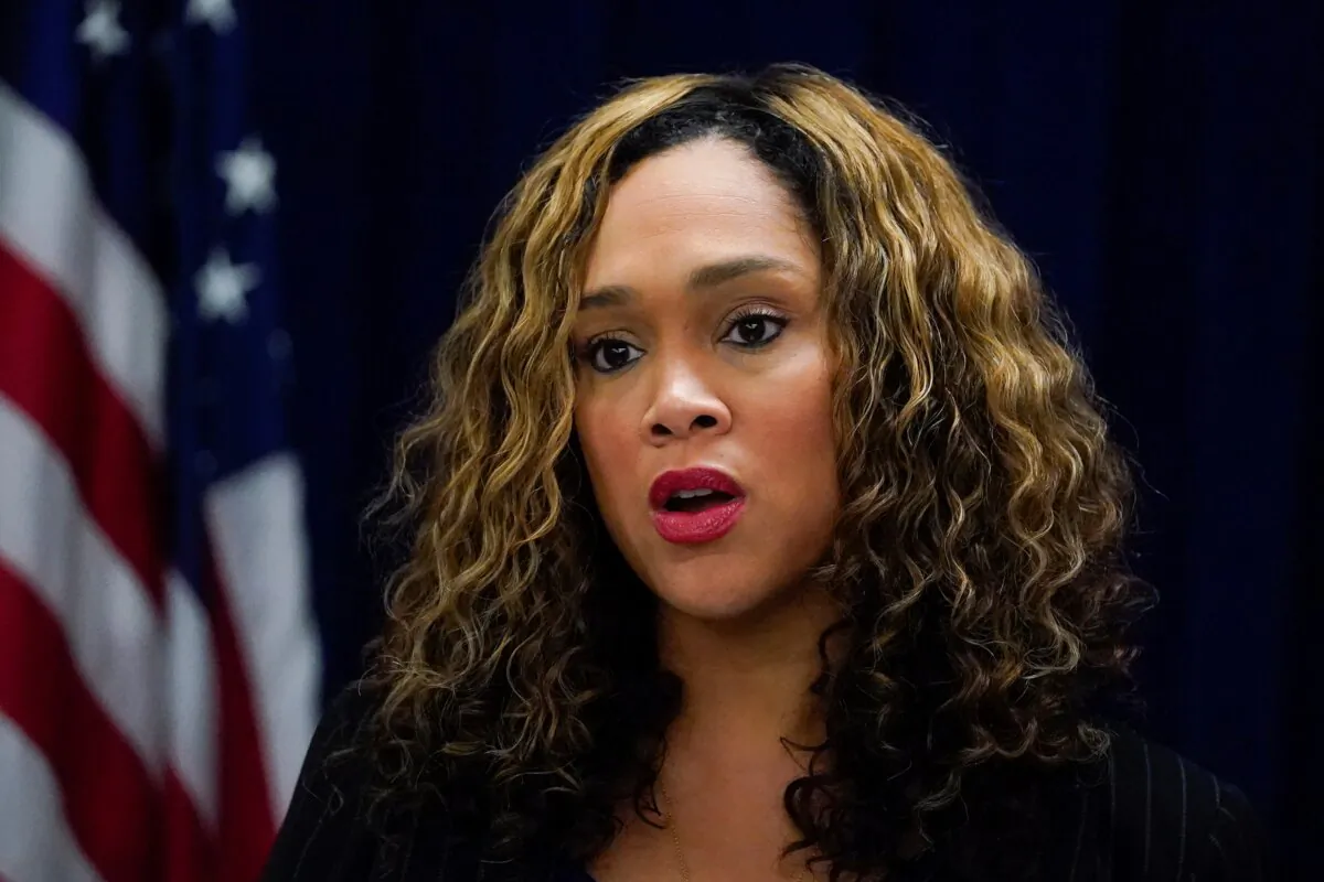 Maryland State Attorney for Baltimore City Marilyn Mosby speaks during a press conference in Baltimore on Oct. 11, 2022. (Julio Cortez/AP Photo)