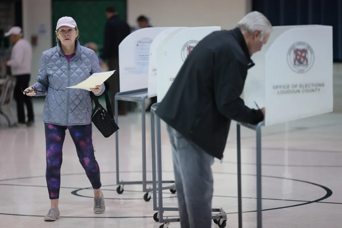 Virginia voters cast their ballots at Newton-Lee Elementary School on Nov. 7, 2023 in Ashburn, Virginia. (Win McNamee/Getty Images)