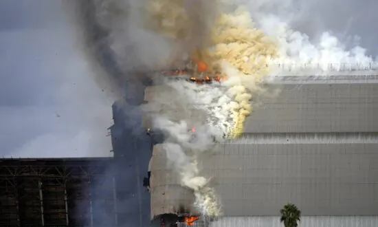Massive Fire Burns World War II-Era Hangar in Tustin