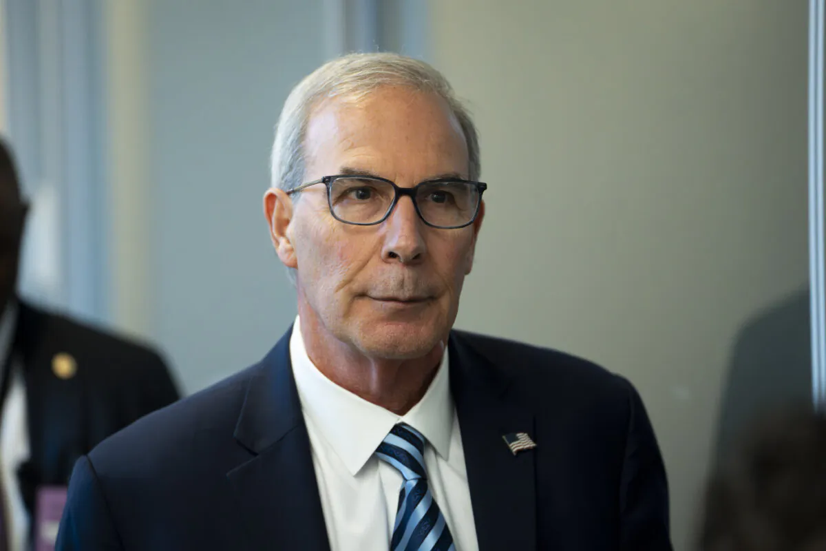 Special counsel David Weiss walks out of the closed-door testimony before the House Judiciary Committee in Washington on Nov. 7, 2023. (Madalina Vasiliu/The Epoch Times)