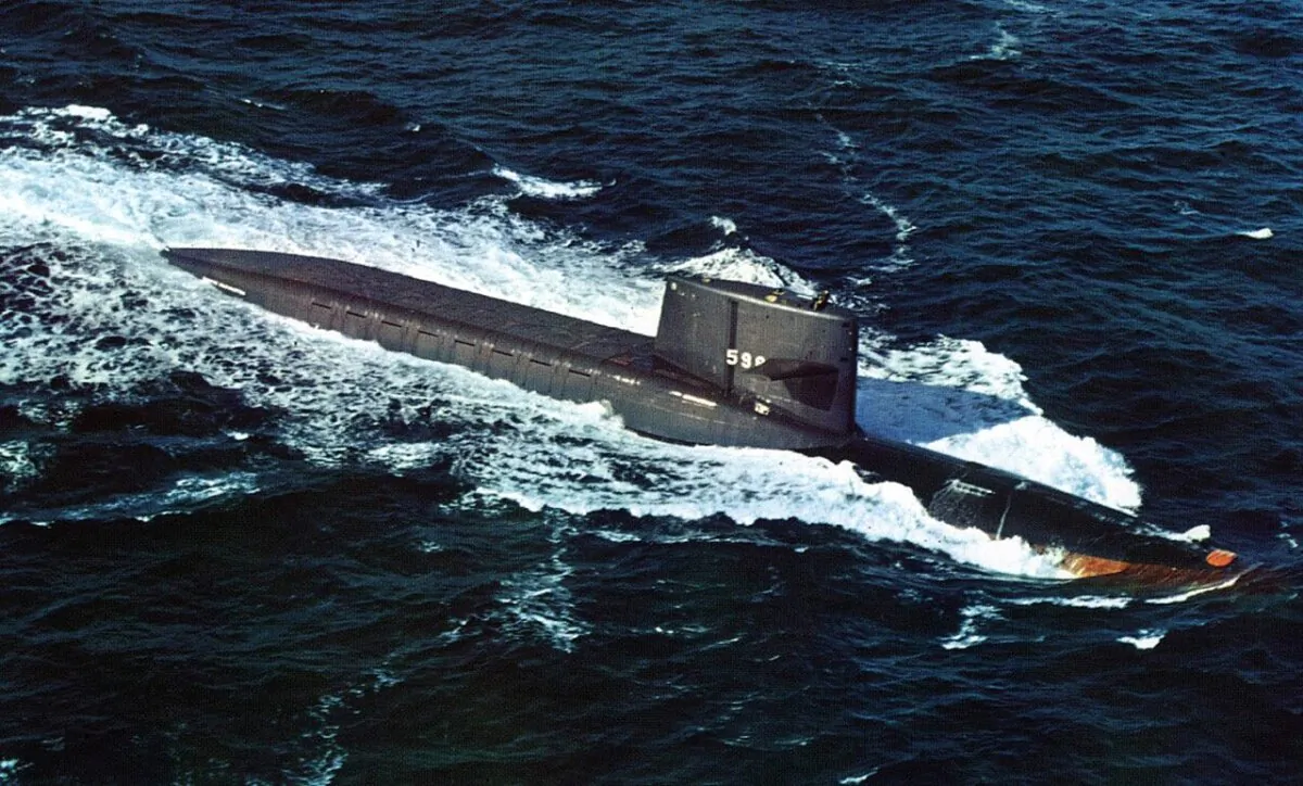 The balistic missile submarine USS George Washington (SSBN-598) U.S. Navy. (Public Domain)