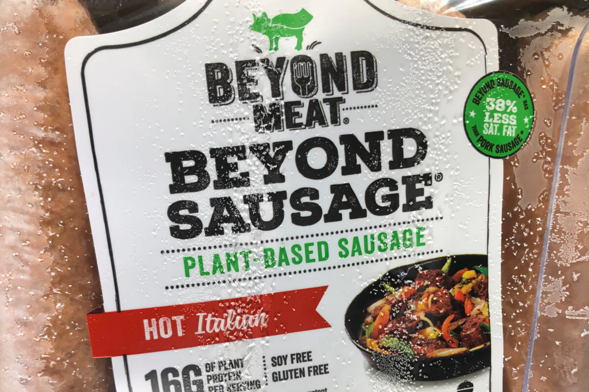 Products from Beyond Meat Inc., the vegan burger maker, are shown for sale at a market in Encinitas, Calif., on June 5, 2019. (Reuters)