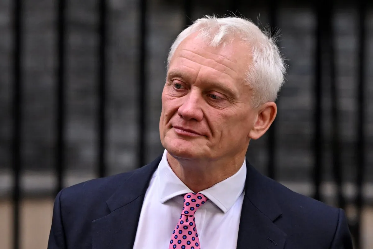 Britain's Minister for Climate at the Department of Business Graham Stuart leaves 10 Downing Street in central London on Sept. 7, 2022. (Justin Tallis/AFP via Getty Images)