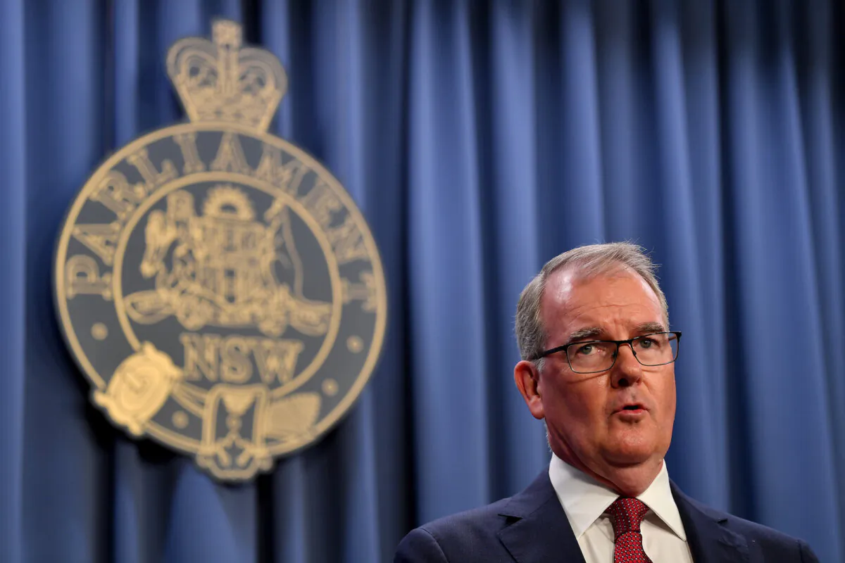 NSW Attorney General Michael Daley addresses the media regarding the Special Commission of Inquiry into the conviction of Kathleen Folbigg. Sydney June 5, 2023. (AAP Image/Bianca De Marchi)