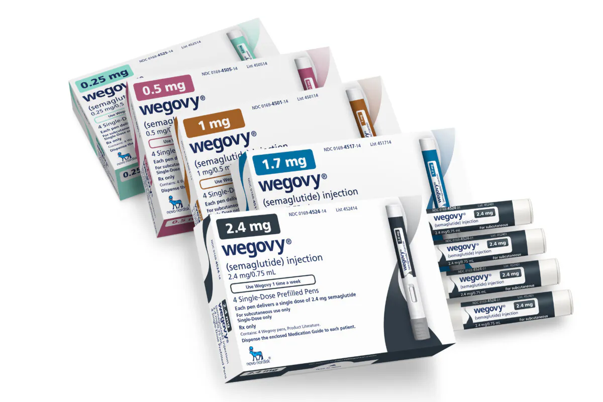 A packaging for Novo Nordisk's Wegovy medication. (Novo Nordisk via AP)