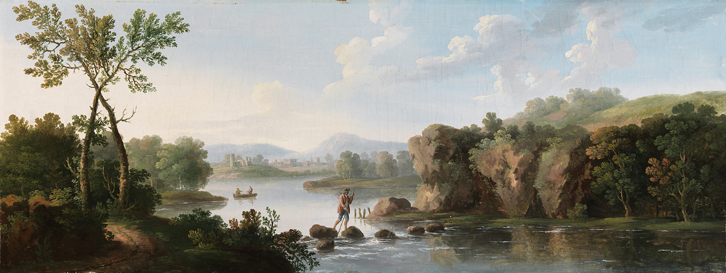 A Landscape with a Man Fording a Stream,