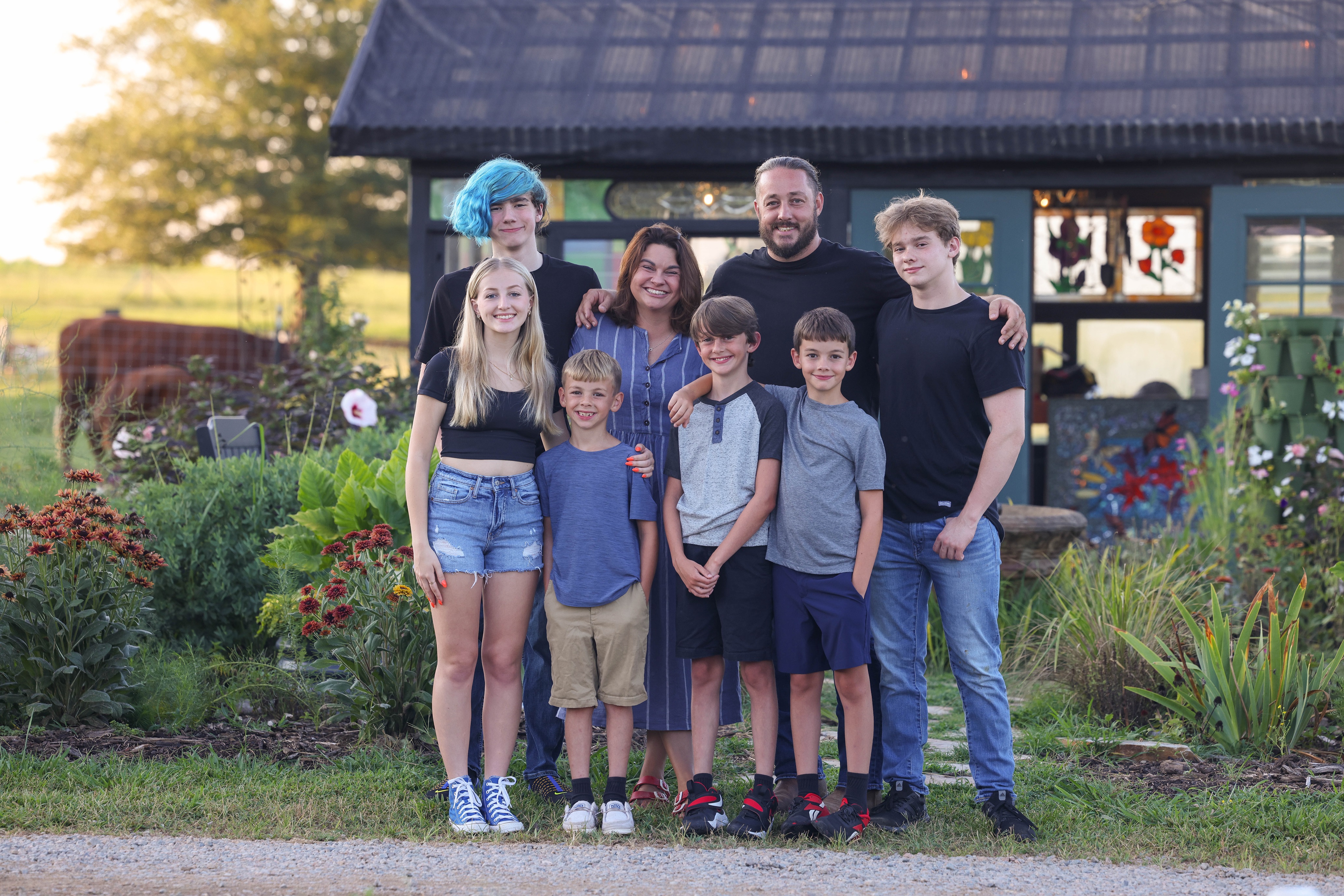 Jessica and Jeremiah Sowards and their children. (Courtesy of Roots and Refuge Farm)