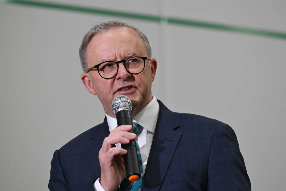 Prime MInister Anthony Albanese in Sydney, on Nov. 1, 2023. (AAP Image/Dean Lewins) 