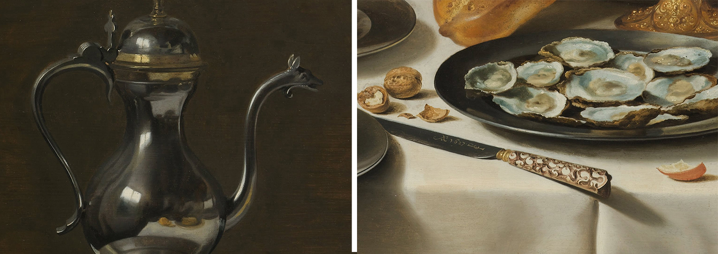 Details from "Still Life with a Turkey Pie,"
