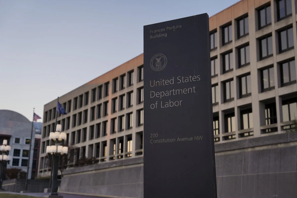 The Department of Labor building in Washington on Nov. 13, 2023. (Madalina Vasiliu/The Epoch Times)