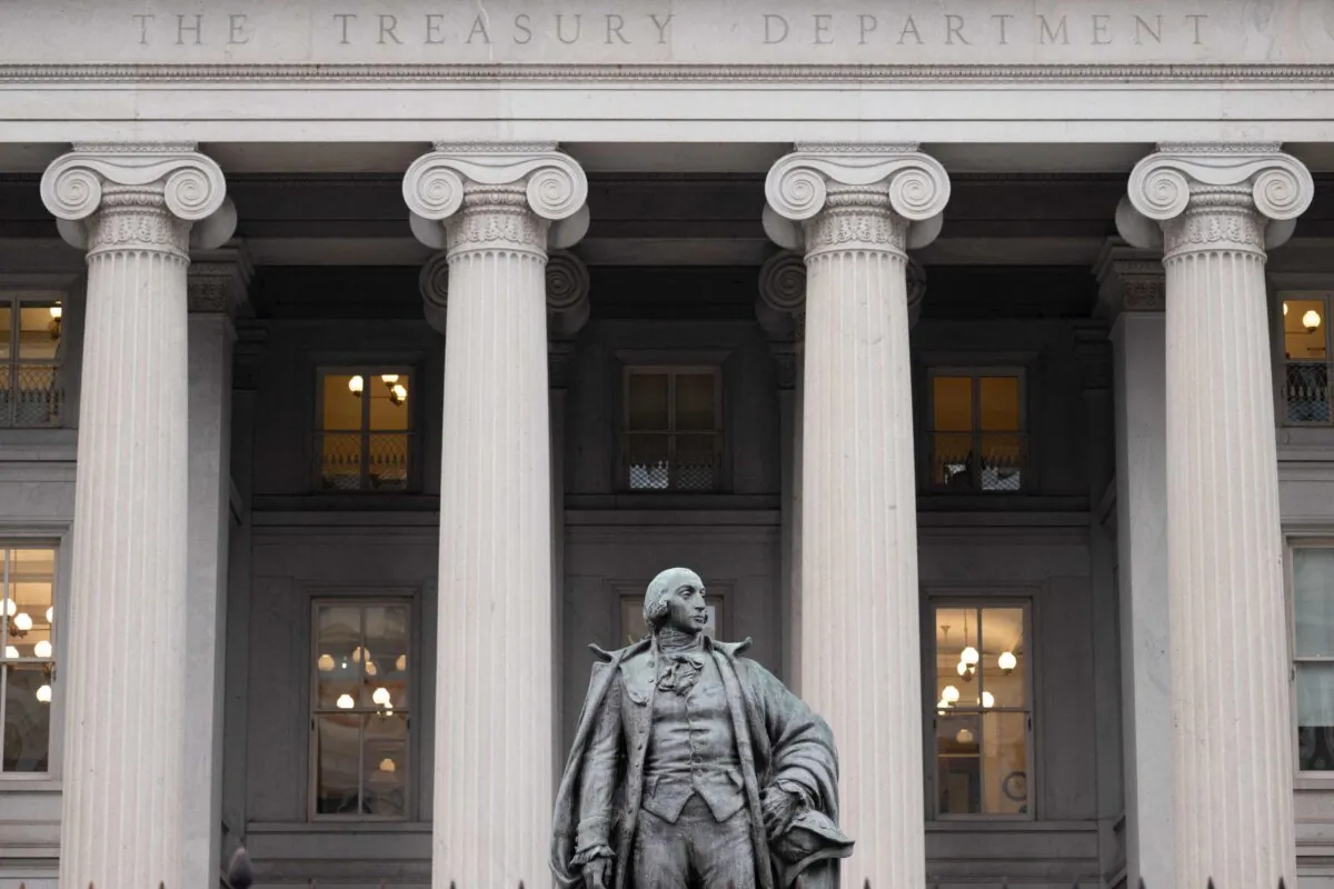 The US Treasury Department building is seen in Washington, D.C., on Jan. 19, 2023. (Saul Loeb/AFP via Getty Images)