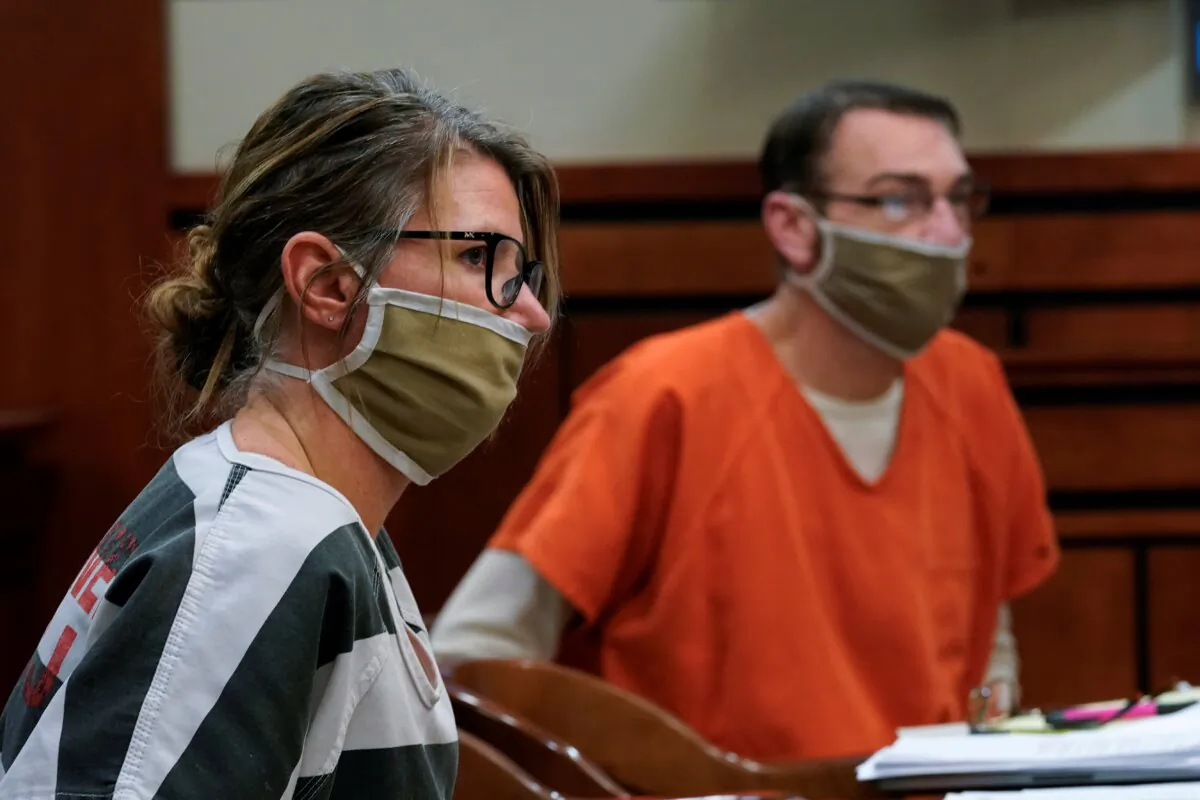 Jennifer and James Crumbley, the parents of Ethan Crumbley, appear in court in Rochester Hills, Mich., on Feb. 8, 2022. (Paul Sancya/AP Photo)