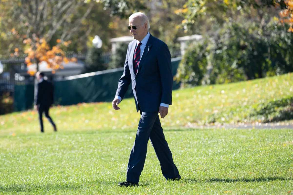 President Joe Biden walks to Marine One before departing from the South Lawn of the White House on Nov. 14, 2023. (Saul Loeb/AFP via Getty Images)