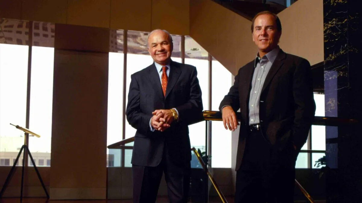 Kenneth Lay (L) and Jeffrey Skilling, in "Enron: The Smartest Guys in the Room." (Magnolia Pictures)