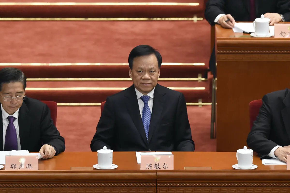 Chen Min’er, the then secretary of the Chongqing Municipal Party Committee and member of the 18th Central Committee, attends the opening session of the Chinese People's Political Consultative Conference (CPPCC) in Beijing's Great Hall of the People on March 3, 2019. (Wang Zhao/AFP via Getty Images)