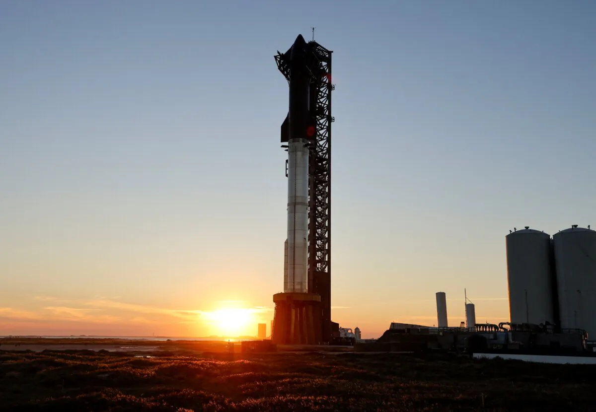 SpaceX's next-generation Starship spacecraft atop its powerful Super Heavy rocket is prepared for launch from the company's Boca Chica launchpad on an uncrewed test flight, near Brownsville, Texas, on Nov. 15, 2023. (Joe Skipper/Reuters)