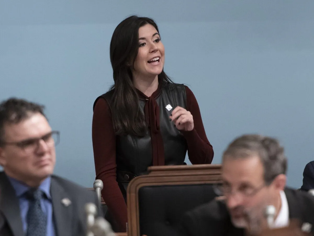 Catherine Fournier rises during question period at the legislature in Quebec City on April 3, 2019. (The Canadian Press/Jacques Boissinot)