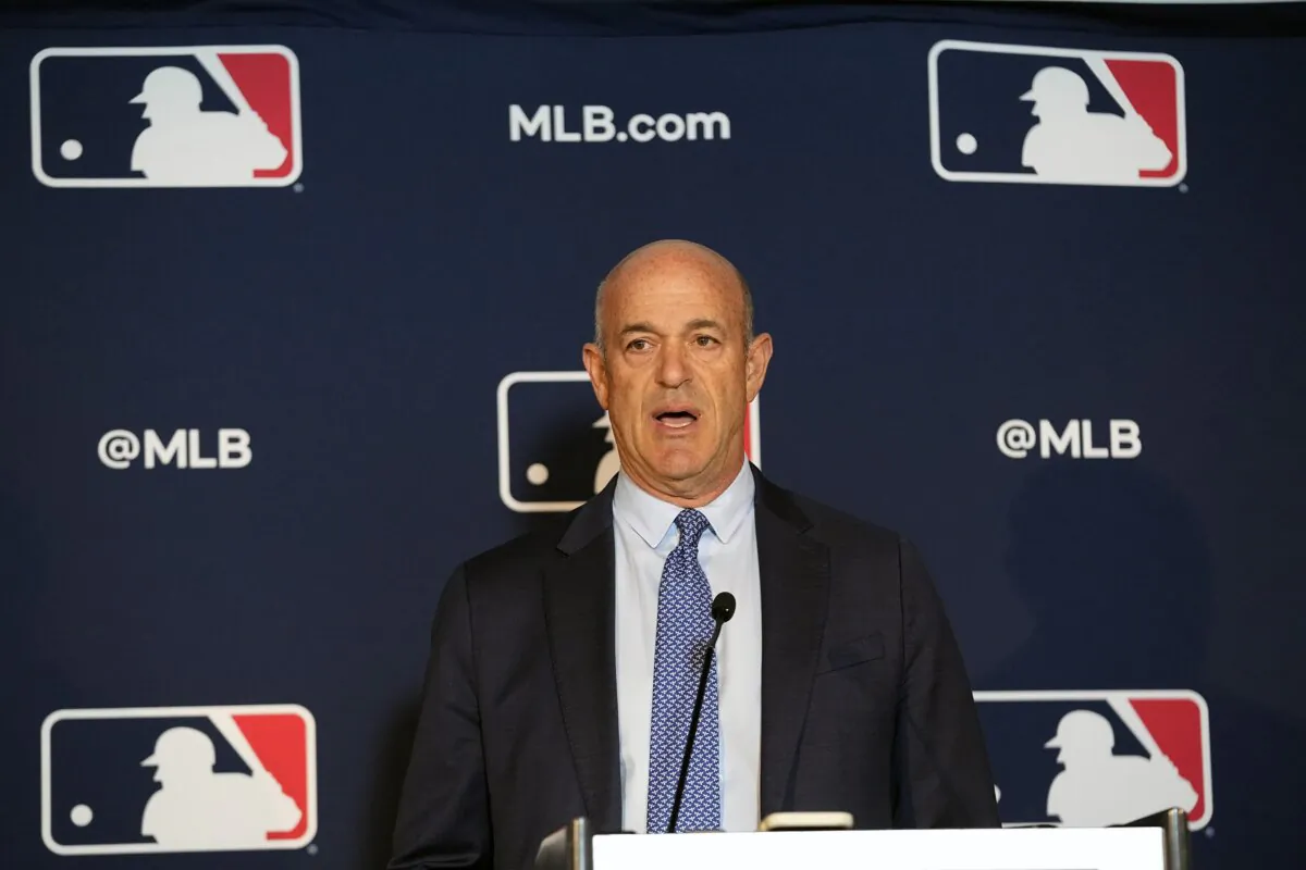 Athletics owner John Fisher speaks during a news conference after a Major League Baseball owners meeting in Arlington, Texas, on Nov. 16, 2023. (LM Otero/AP Photo)