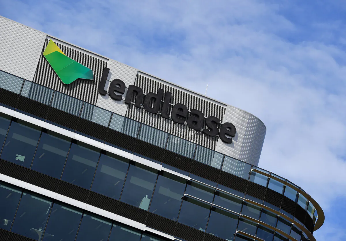 Generic image of Lendlease signage at their head offices in Brisbane,Feb. 27, 2017. (AAP Image/Dave Hunt)