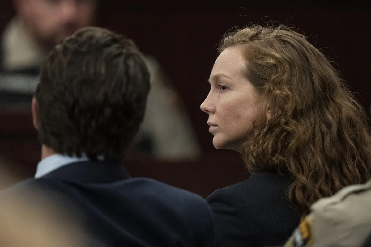 Kaitlin Armstrong sits with her defense lawyers during her murder trial at the Blackwell-Thurman Criminal Justice Center in Austin, Texas, on Nov. 16, 2023. (Mikala Compton/Austin American-Statesman via AP, Pool)