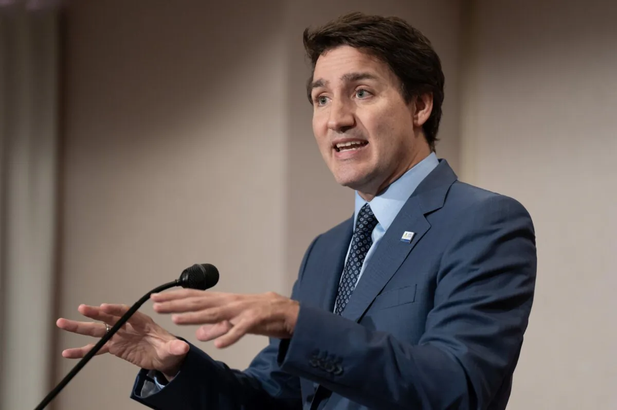 Prime Minister Justin Trudeau responds to a question during a media availability with reporters on the final day of the APEC Summit, in San Francisco, Calif., on Nov. 17, 2023. (The Canadian Press/Adrian Wyld)