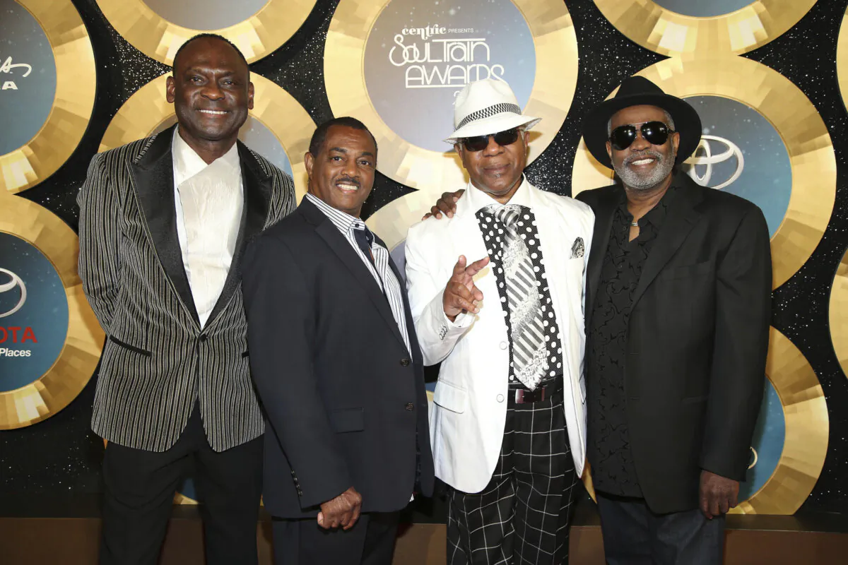 (L–R) George Brown, Ronald Bell, Dennis Thomas, and Robert "Kool" Bell of Kool and the Gang appear at the 2014 Soul Train Awards in Las Vegas on Nov. 7, 2014.(Omar Vega/Invision/AP)