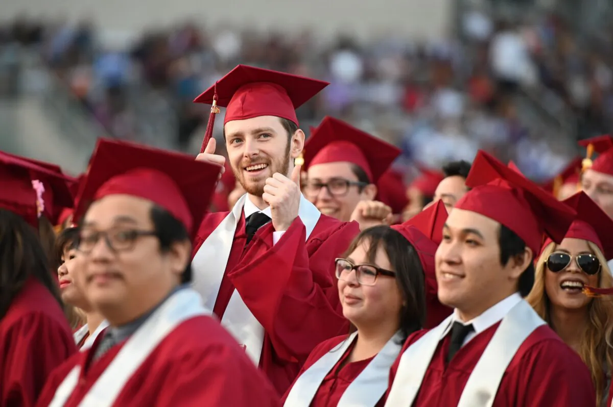 Students at graduation ceremony in Pasadena, Calif., on June 14, 2019. (Robyn Beck/AFP via Getty Images)
