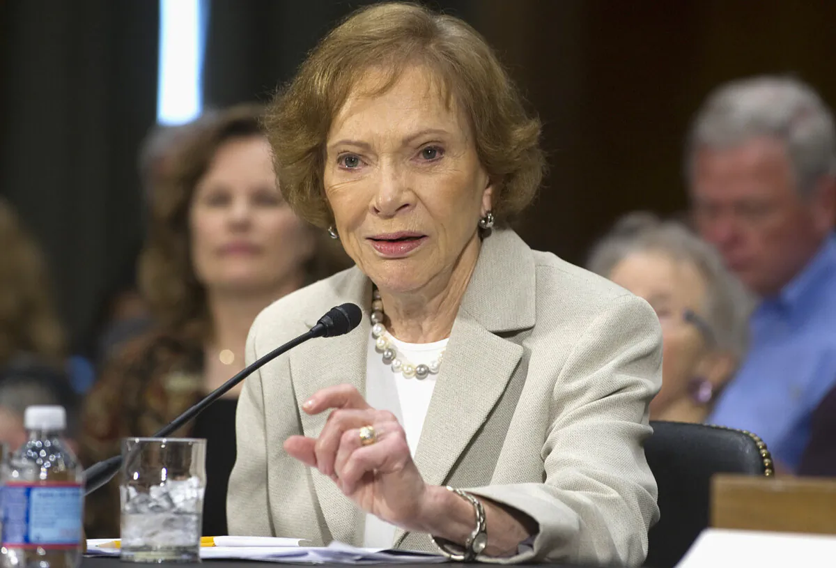Former first lady Rosalynn Carter speaks during a Senate Special Committee hearing on Aging on Capitol Hill in Washington on May 26, 2011. (Saul Loeb/AFP via Getty Images)