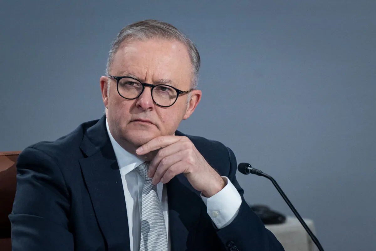 Australia's Prime Minister Anthony Albanese listens during the APEC Leaders Retreat Cooperation (APEC) in San Francisco, Calif., on Nov. 17, 2023. (Kent Nishimura/Getty Images)