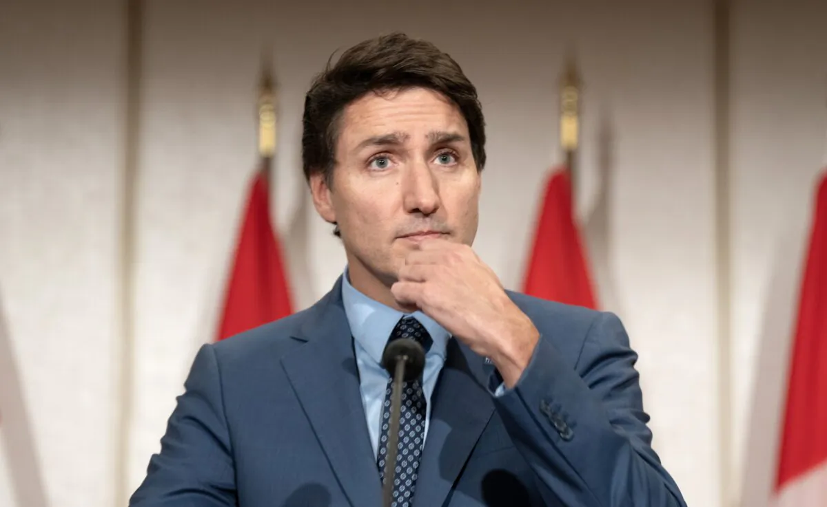 Prime Minister Justin Trudeau listens to a question during a media availability with reporters on the final day of the APEC Summit, in San Francisco, Calif., on Nov. 17, 2023. (The Canadian Press/Adrian Wyld)
