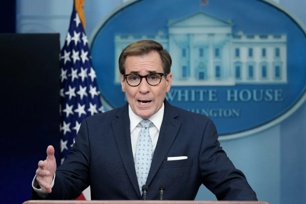 Coordinator for Strategic Communications at the National Security Council John Kirby speaks during the daily press briefing at the White House on Nov. 20, 2023. (Drew Angerer/Getty Images)