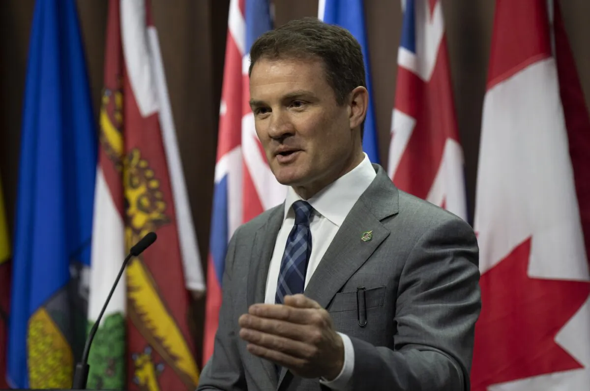 NDP Transport Critic Taylor Bachrach speaks during a news conference on Parliament Hill in Ottawa, on April 24, 2023. (The Canadian Press/Adrian Wyld)