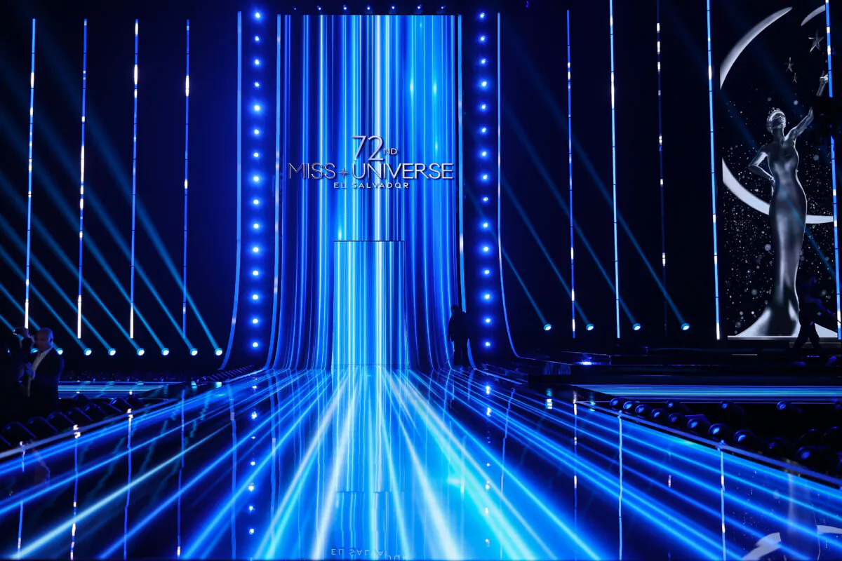 The stage prior the 72nd Miss Universe Competition at Gimnasio Nacional José Adolfo Pineda in San Salvador, El Salvador, on Nov. 18, 2023. (Hector Vivas/Getty Images)