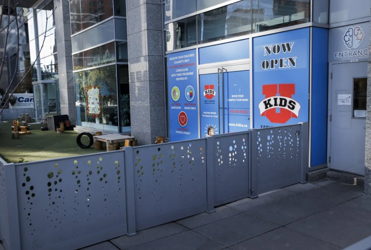 A daycare at the centre of an E-coli outbreak at several daycares is seen in Calgary on Sept. 15, 2023. (The Canadian Press/Jeff McIntosh)