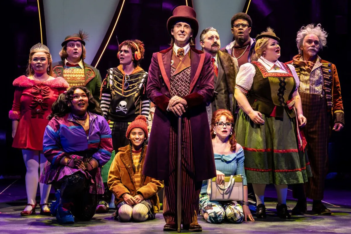 Stephen Schellhardt (C) plays Willy Wonka in Paramount Theatre’s production of “Charlie and the Chocolate Factory.” (Liz Lauren)