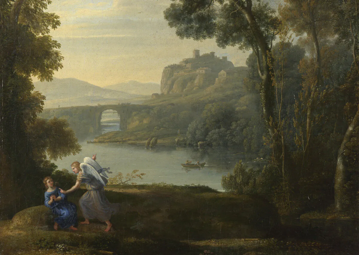 A detail of "Landscape With Hagar and the Angel," 1646, by Claude Lorrain. National Gallery, London. (Public Domain)