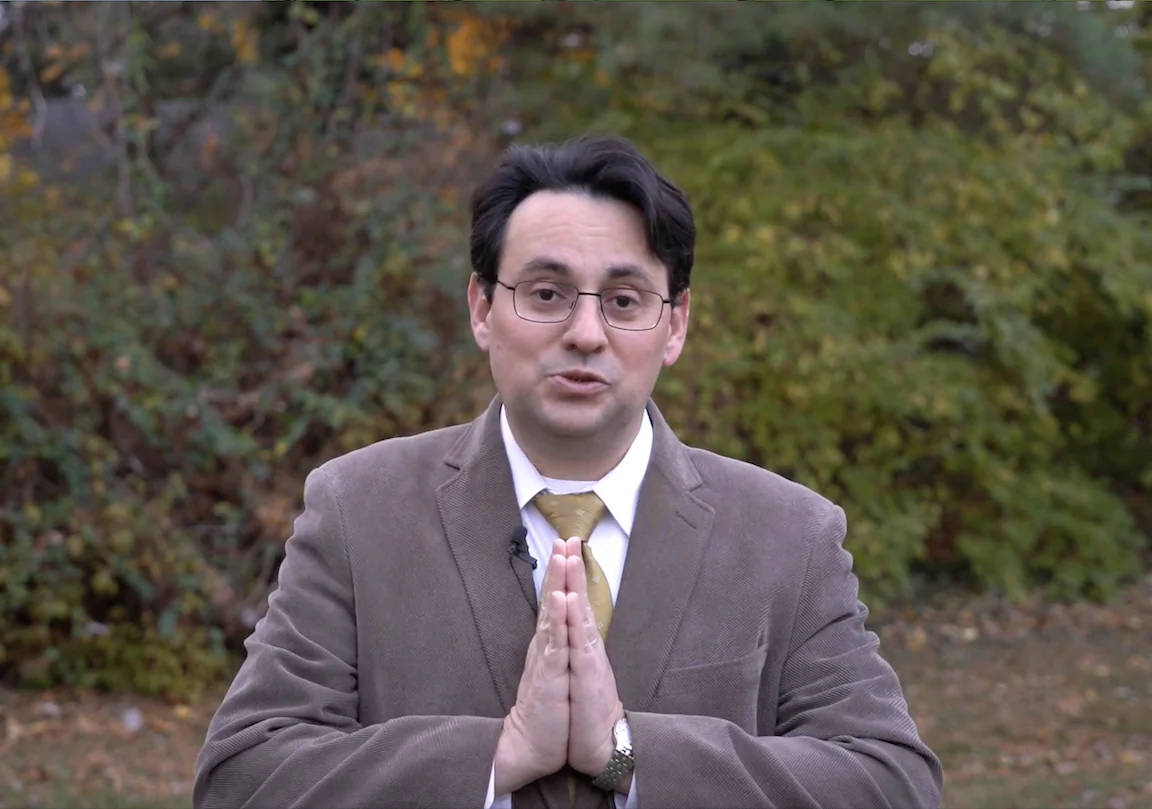 Alexander Luchansky, a technical project manager in Philadelphia, expressed his gratitude in a video message on Thanksgiving. (Courtesy of Alexander Luchansky)