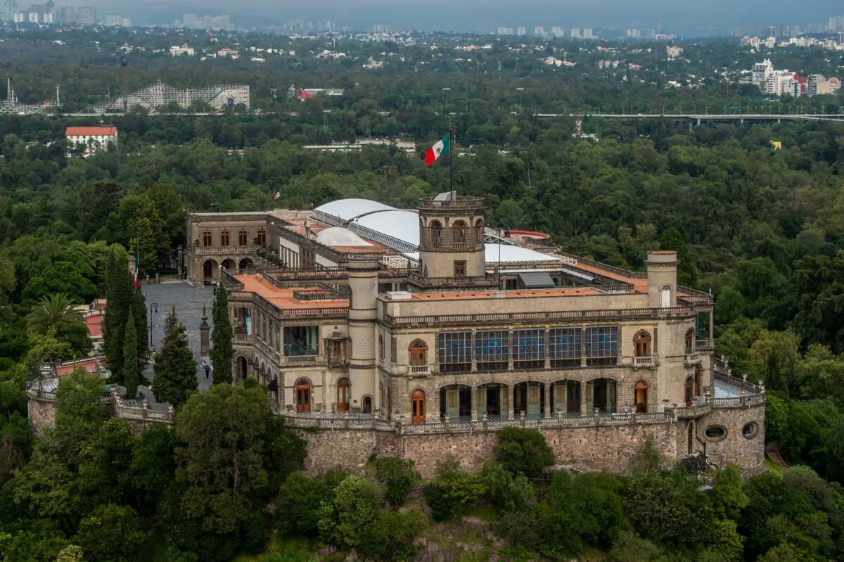 Aerial view of the Chapultepec Castle, one of Mexico's most emblematic historic buildings and currently home to the National Museum of History, in Mexico City on Aug. 3, 2018. (Pedro Pardo/AFP via Getty Images)