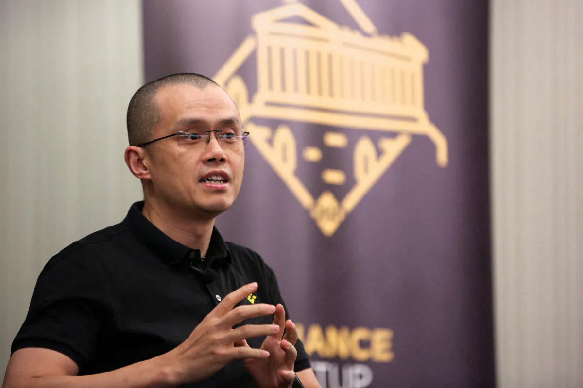 Changpeng Zhao, founder and CEO of Binance, speaks during an event in Athens, Greece, on Nov. 25, 2022. (Reuters/Costas Baltas/File Photo)