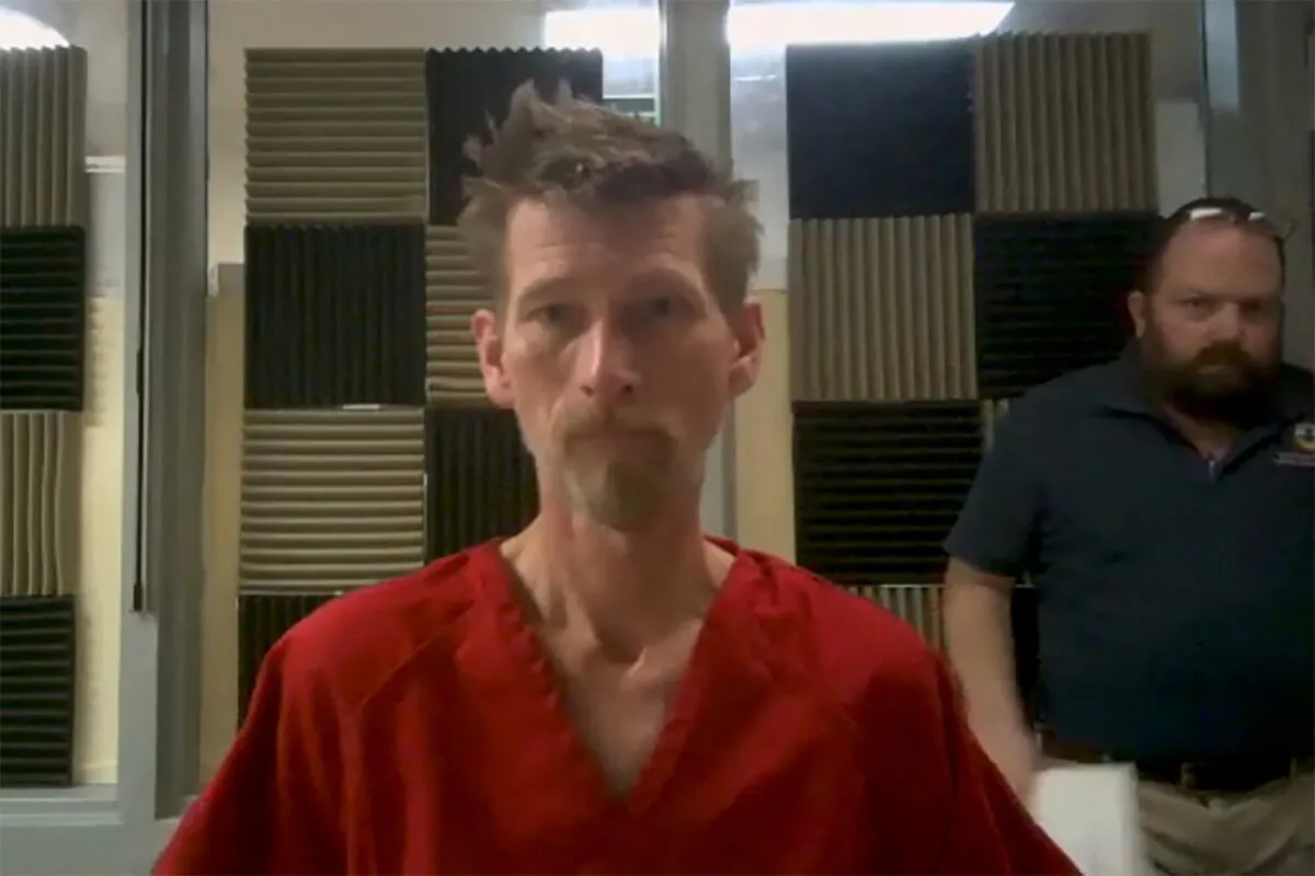 Jason J. Eaton appears at his court arraignment from the Northwest State Correctional Facility in Swanton, Vt., on Nov.  27, 2023 in a still image from Webex video. (Vermont Judiciary/Handout via Reuters)
