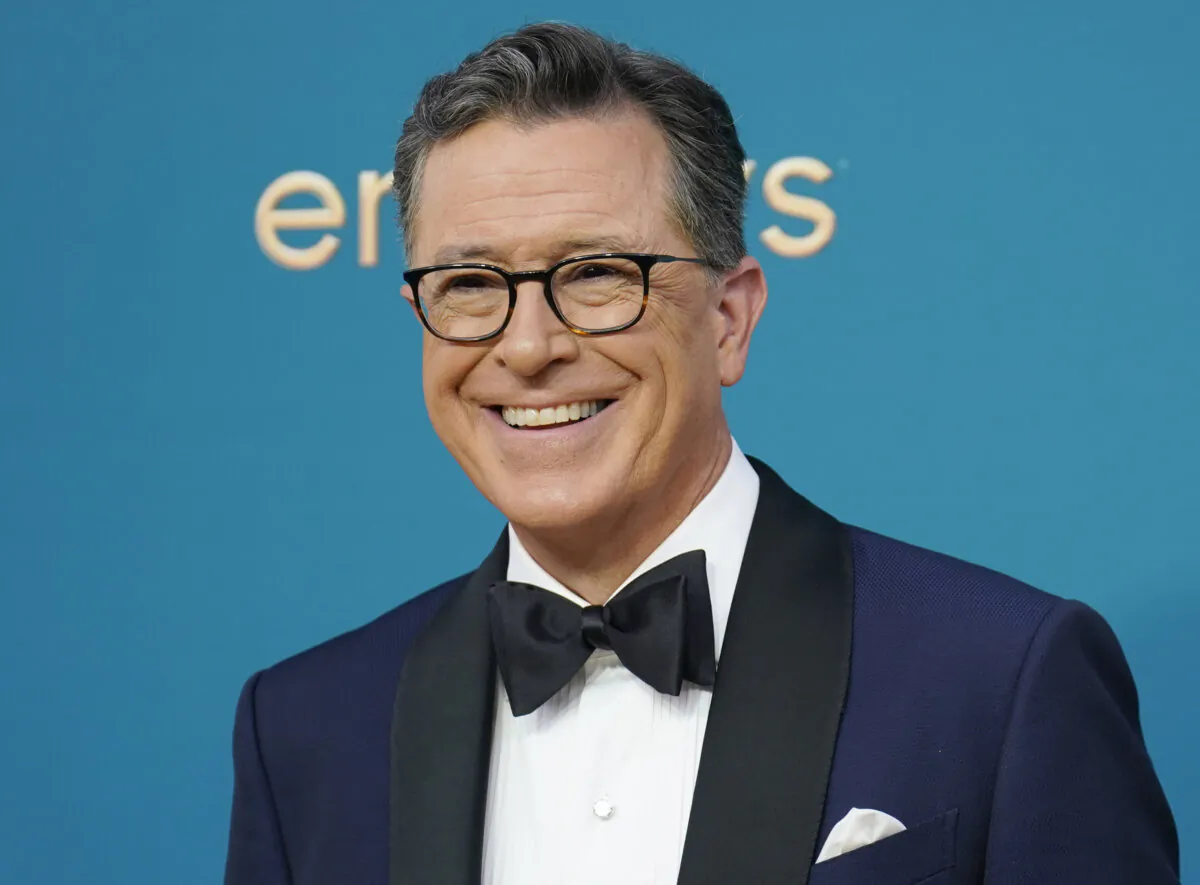 Late night talk show host Stephen Colbert arrives at the 74th Primetime Emmy Awards in Los Angeles on Sept. 12, 2022. (Jae C. Hong/AP Photo)