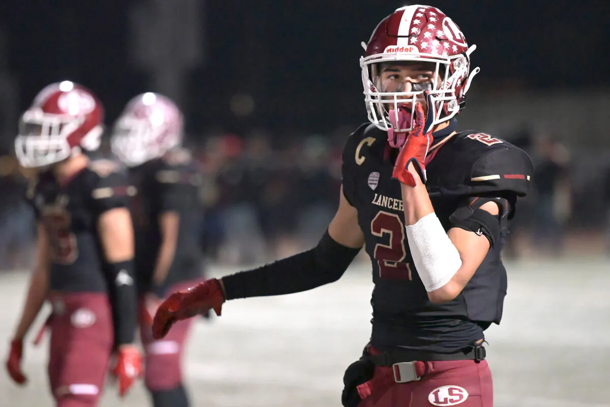 La Serna High School's senior defensive back Jayden Northrup (2) at the CIF Southern Section football championship against Corona Del Mar in Whittier, Calif., on Nov. 24, 2023. (Arnold Leos Graphics)