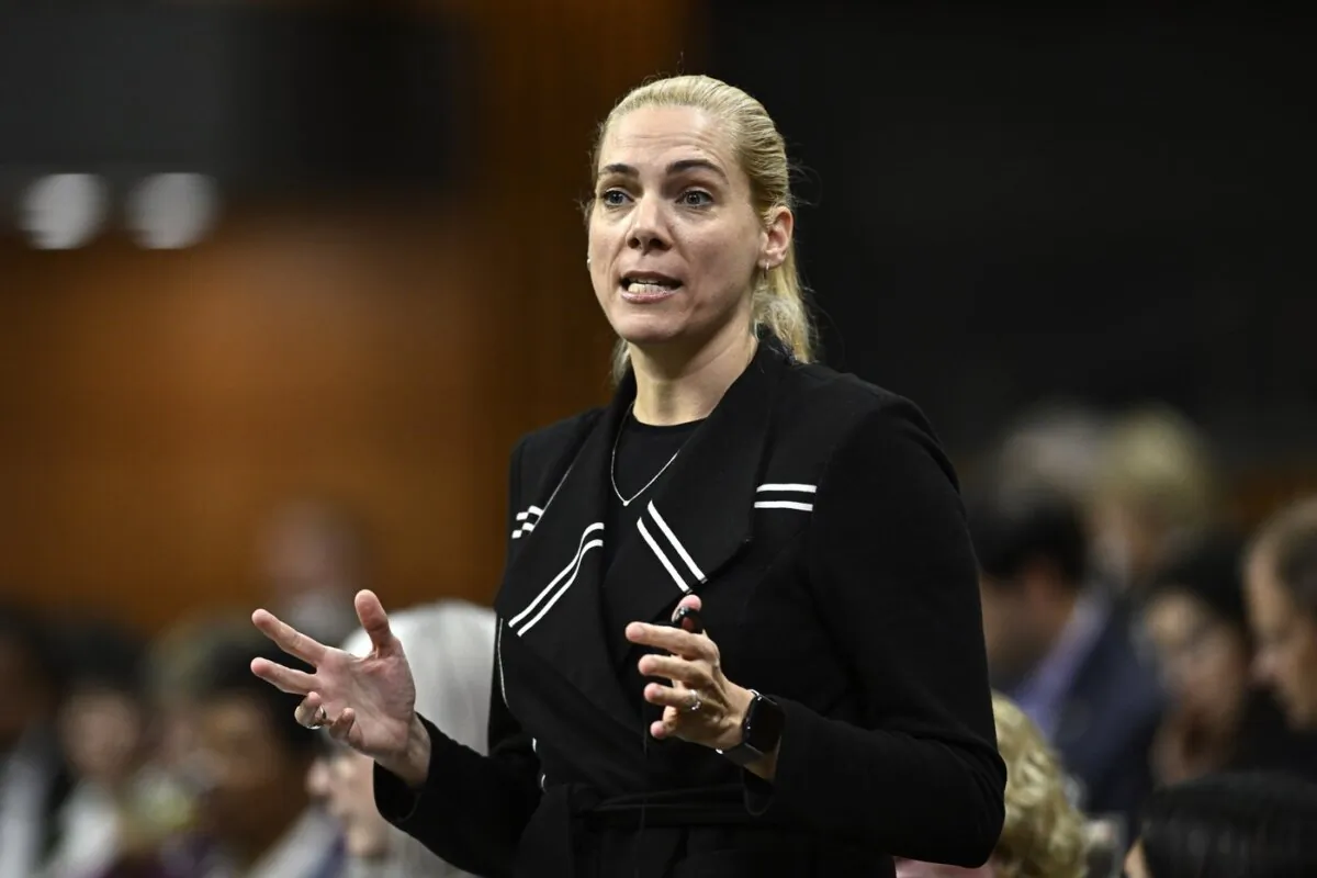 Minister of Canadian Heritage Pascale St-Onge rises during Question Period in the House of Commons on Parliament Hill in Ottawa on Oct. 18, 2023. (The Canadian Press/Justin Tang)