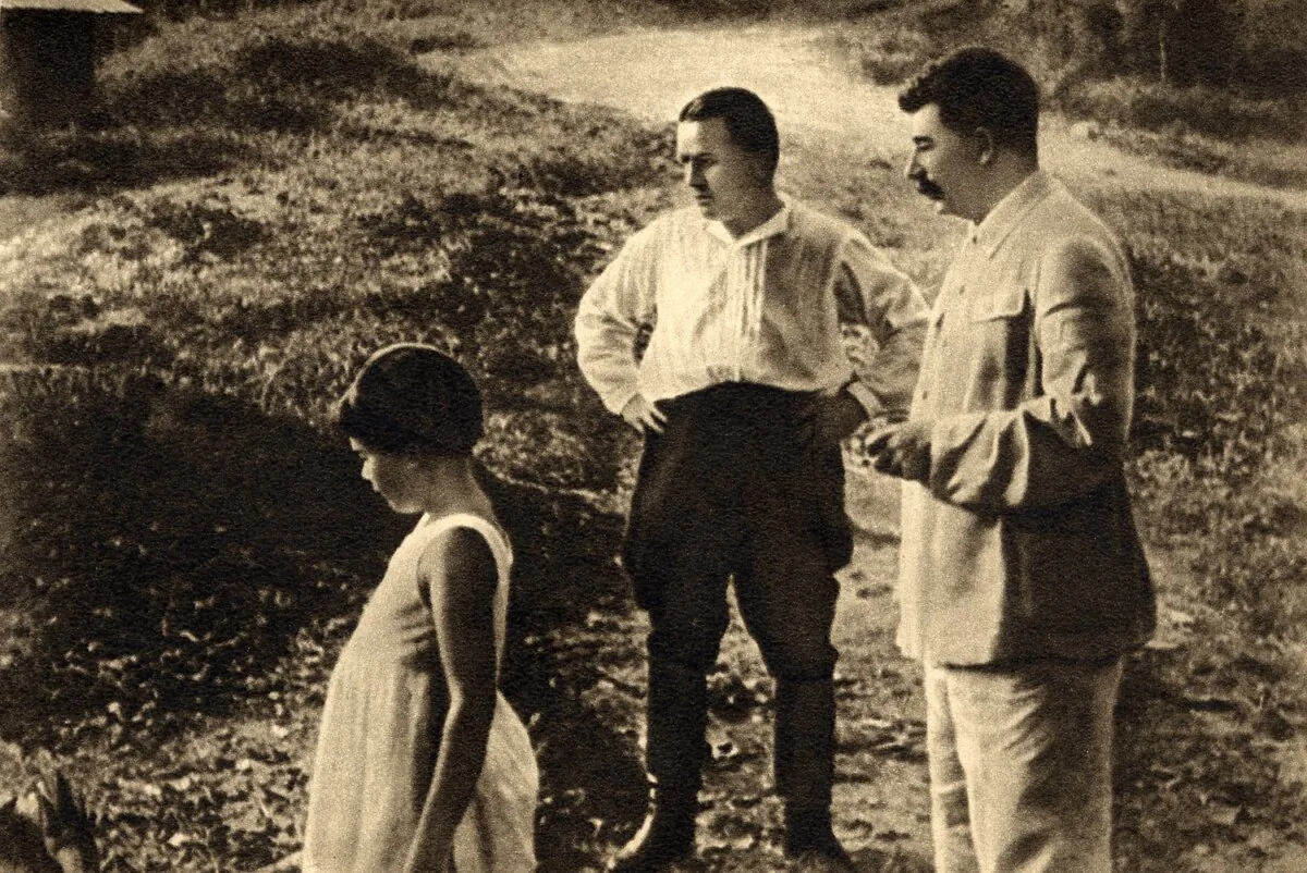 Sergei Kirov with Joseph Stalin and his daughter Svetlana in 1934. Kirov’s murder in December of that year was a precursor to Stalin’s Great Purge, in which about a million people perished. (Public Domain)