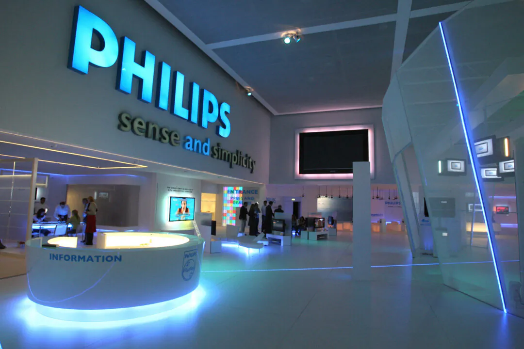 Dutch electronics giant Philips's stand at Berlin's IFA Consumer Electronics trade fair in Germany on Aug. 31, 2006. (John MacDougall/AFP via Getty Images)