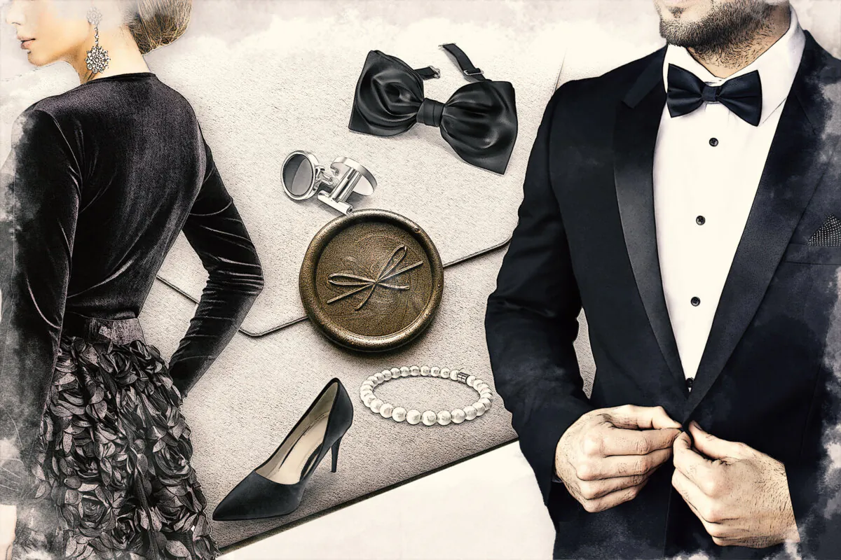 The essential elements of black-tie attire. (Illustration by The Epoch Times, Shutterstock)