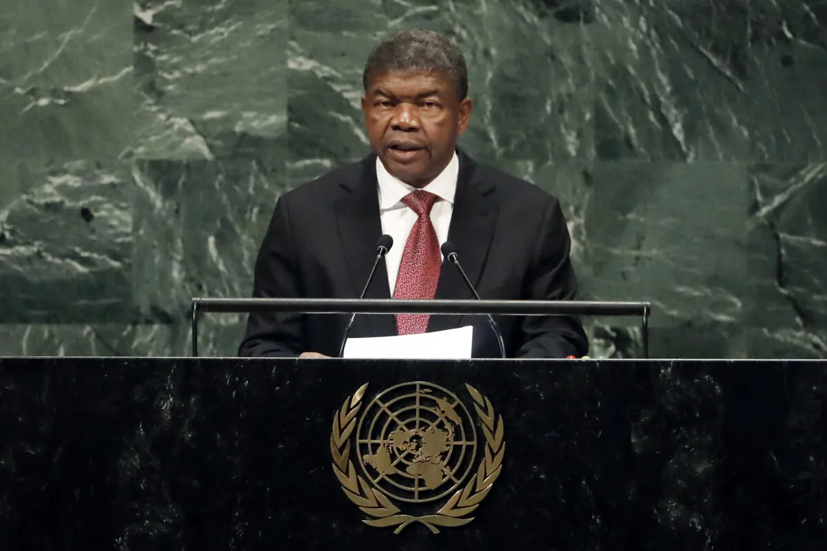 Angola's President Joao Manuel Goncalves Lourenco addresses the 73rd session of the United Nations General Assembly, at U.N. headquarters, Sept. 26, 2018. (AP Photo/Richard Drew)